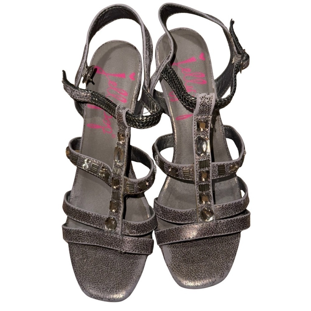 Jellypop Strappy Sandals in Shimmering Gray